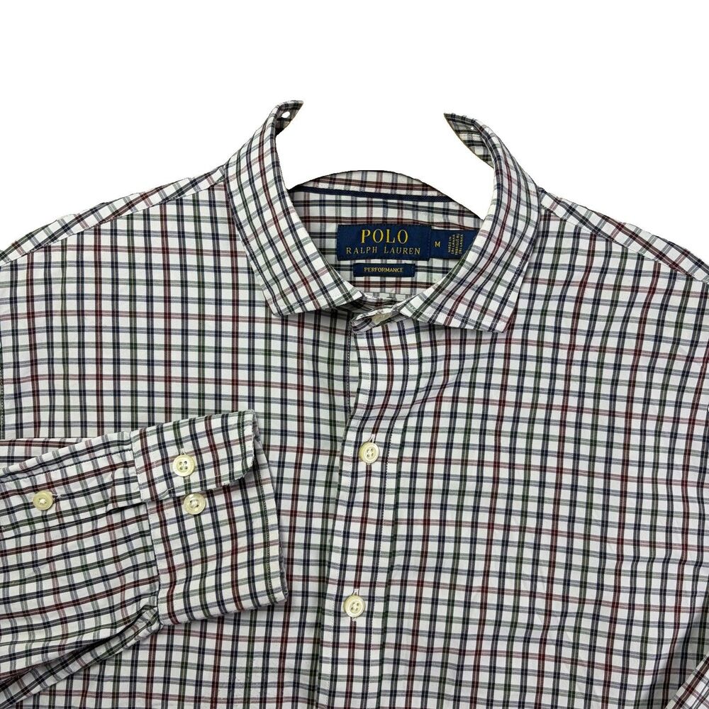 Polo Ralph Lauren Performance Button Shirt Mens Medium Long Sleeve Plaid